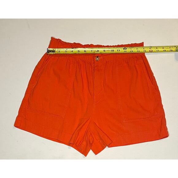 Lou & Grey for LOFT Linen Blend Shorts M Salmon Pink Pull-On High Rise Utility - Picture 3 of 9